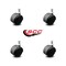 Service Caster 2 Inch Flat Black Hooded Urethane Twin Wheel Grip Ring Chair Casters SCC, 4PK SCC-GR02S50D-NYU-FB-716X78-4 - alternate 3